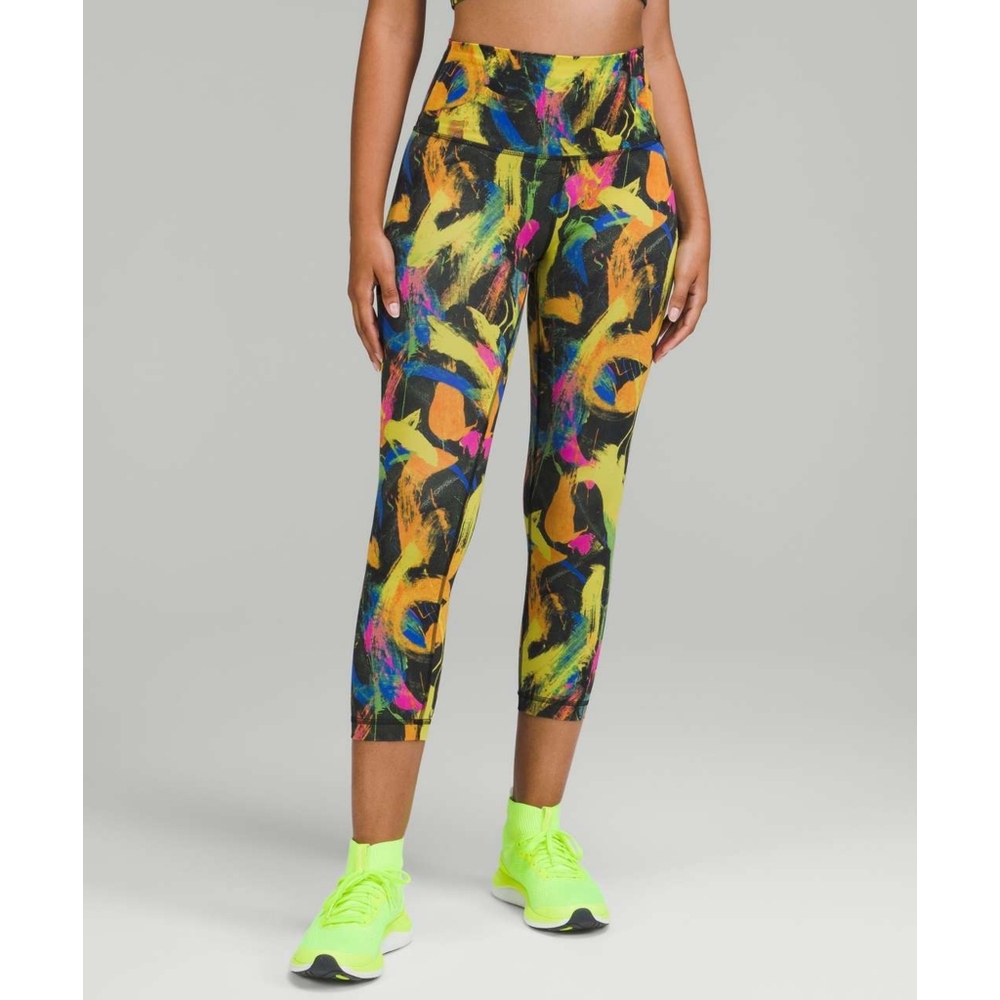 Lululemon Wunder Train High-Rise Crop 23" Multicolor Abstract Print Leggings